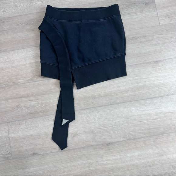 NWT The Attico Hannah asymmetrical mini skirt black size 42 US 4-6 - Picture 4 of 12